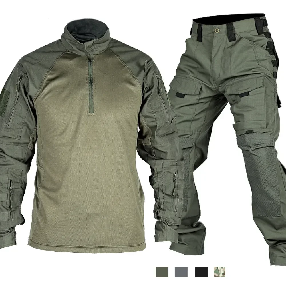 Traje táctico de entrenamiento de caza para hombre, conjunto de 2 piezas, Camuflaje, secado rápido, uniforme táctico de rana - imagen 2