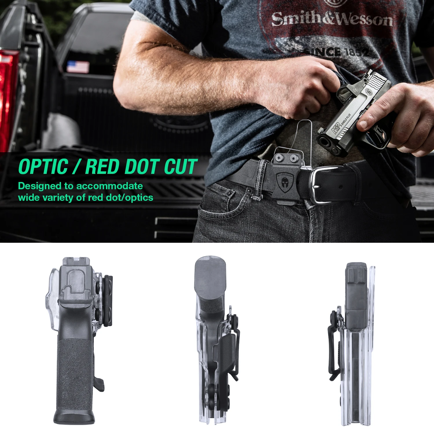 Sig P365XL, fundas transparentes de polímero con garra para pistola Sig Sauer P365 / P365 SAS / P365X / P365XL con bolsas para pistola de punto rojo - imagen 5