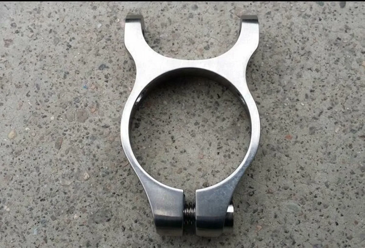 Abrazadera de tija de sillín de aleación de titanio de doble cabeza, tubo de asiento de aleación Ti para bicicleta de montaña/carretera, 31,8/34,9mm - imagen 2