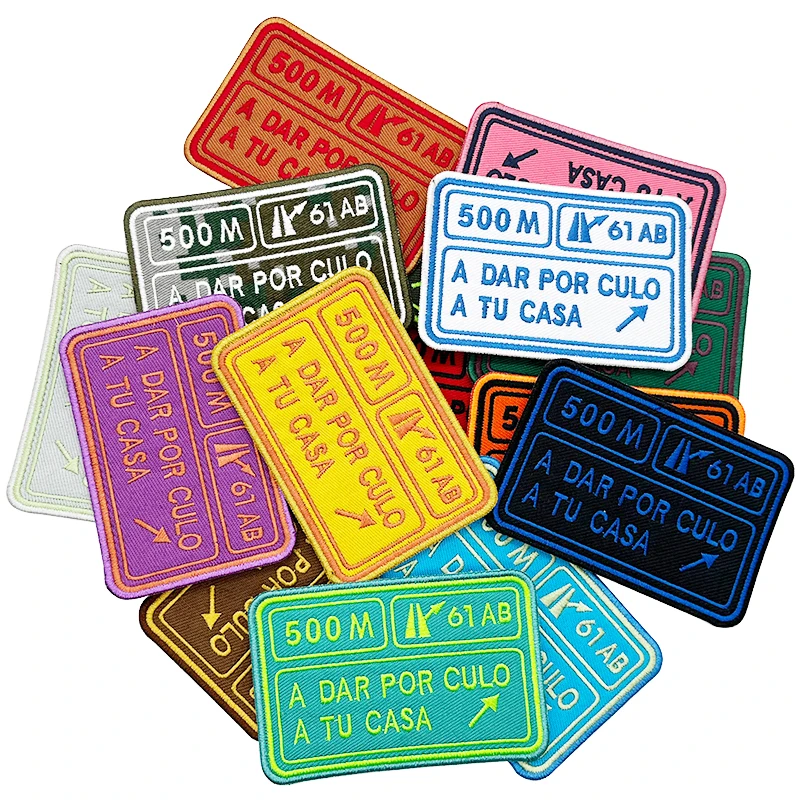 Parches bordados A DAR POR CULO A TU CASA, rayas, insignia militar táctica de España, soporte de gancho o planchado para mochilas de ropa - imagen 2
