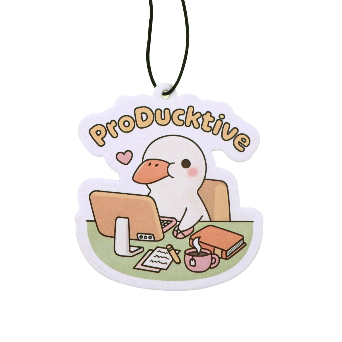 Tabletas de aromaterapia para coche, pato divertido, colgante de fragancia para Interior de coche, citas de oficina, ambientador, decoración colgante para espejo retrovisor - imagen 2