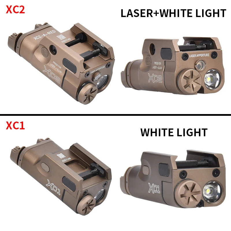 Surefir-linterna táctica XC2 XC1, luz de arma mejorada de Metal Xc2, láser rojo/verde, luz LED blanca para explorador Airsoft Gloc 17 18 19 - imagen 5