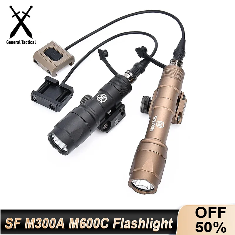 WADSN linterna táctica Airsoft para arma M600/M300 MLOK/KeyMod blanca - imagen 3