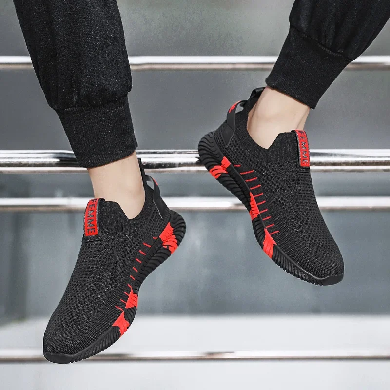 Zapatos vulcanizados para hombre, zapatos de malla para hombre, zapatillas ligeras y cómodas para hombre, zapatos planos sin cordones a la moda de otoño 2025, mocasines para hombre - imagen 5