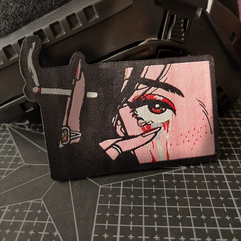 Parche táctico sorprendente para fumar chica, insignia de moral de mujer hermosa, parches estampados, gancho y bucle, pegatina para mochila militar - imagen 4
