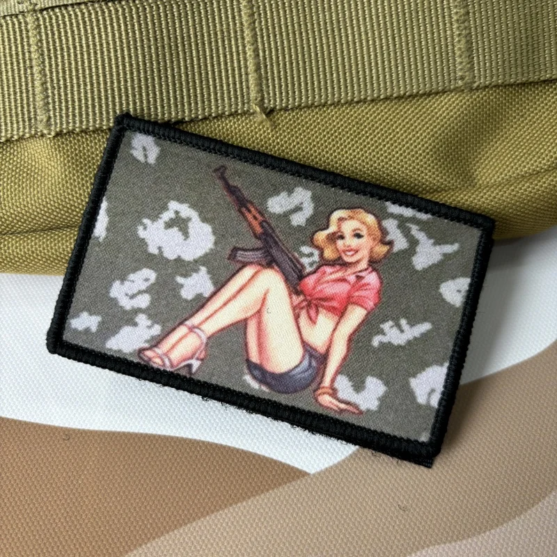 AK47 parches tácticos de moral de pistola, parche impreso de gancho y bucle, insignia militar de Snipers de belleza, brazalete, pegatinas de mochila - imagen 3