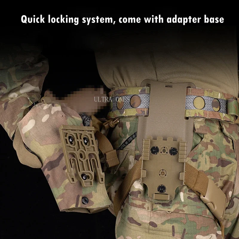 Funda táctica para pistola compatible con linterna P320 + X300, fundas de caza, sistema QLS adaptado, Kit de correa para el muslo, fundas para juego de guerra Airsoft - imagen 5