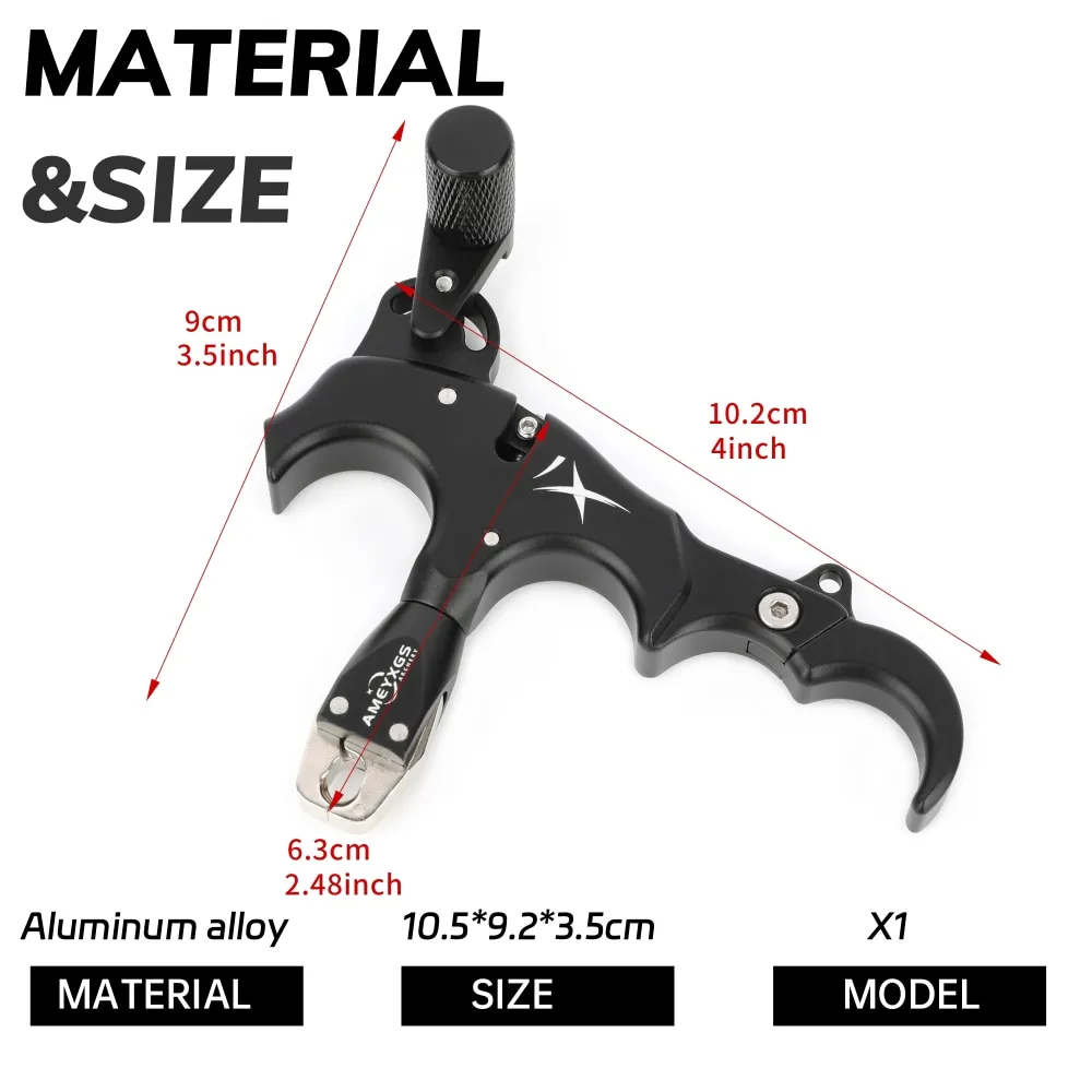 Disparador arco compuesto gatillo pulgar negro rojo azul - imagen 2