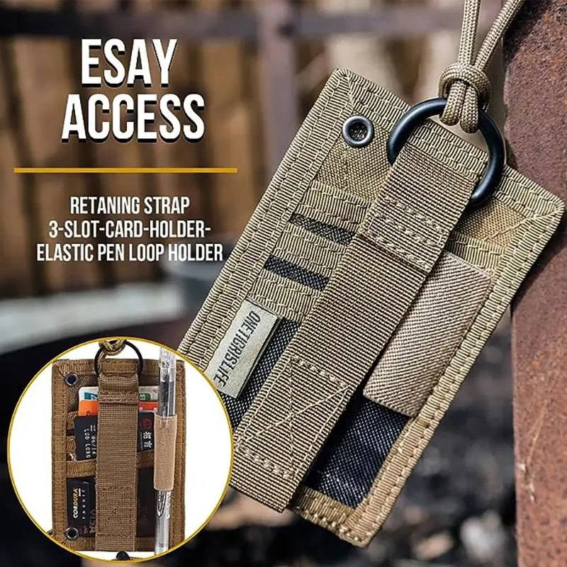 ONETIGRIS-soporte de identificación MOLLE para caza al aire libre, bolsa táctica, organizador de carpetas de archivos, bolsa militar dos en uno con colgante en el pecho - imagen 3