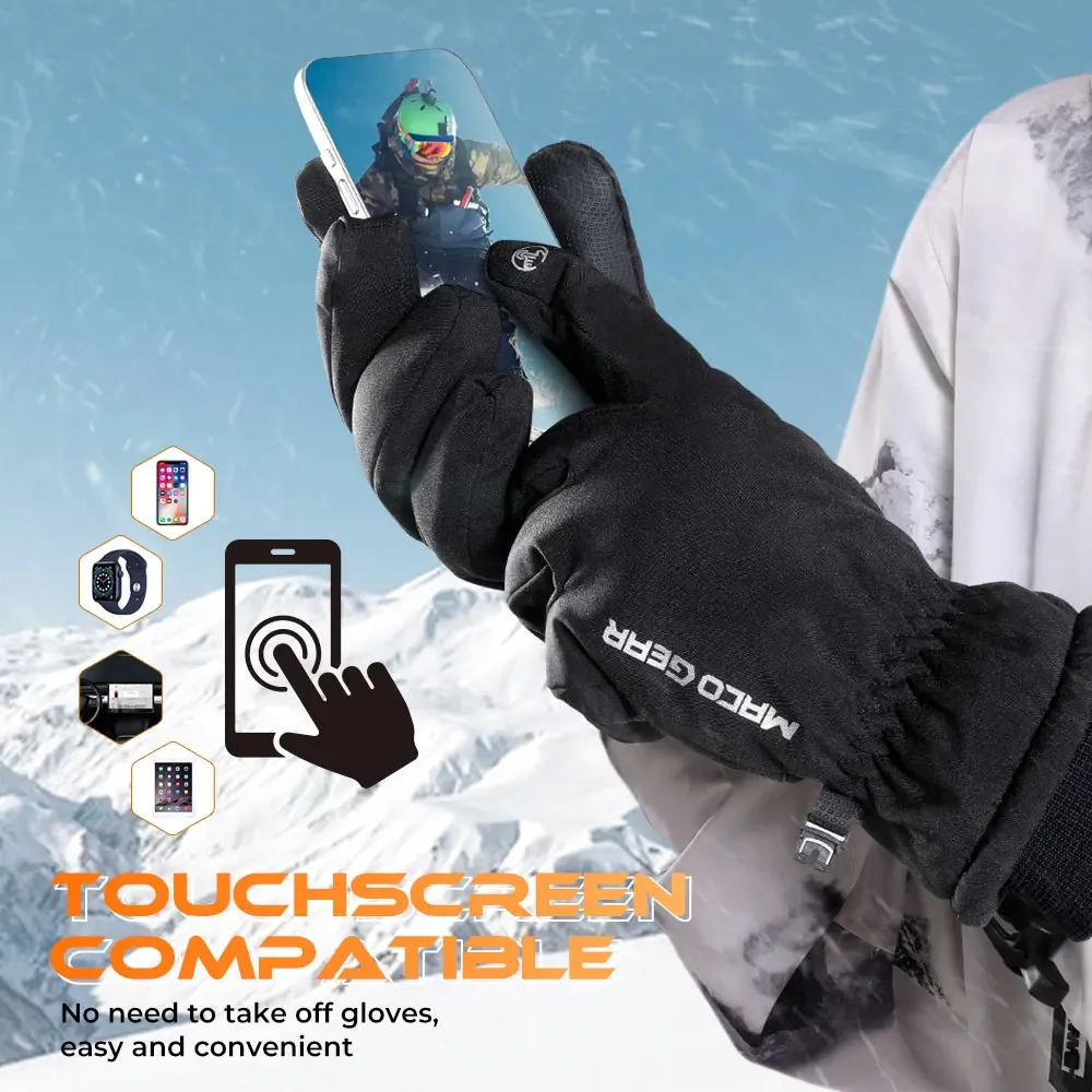 Guantes de esquí deportivos para hombre y mujer, manoplas cálidas antideslizantes con pantalla táctil, impermeables, para Snowboard, senderismo, escalada, ciclismo, nieve, Invierno - imagen 5