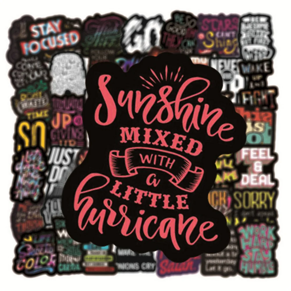 50 Uds. Pegatinas de frases motivacionales, citas inspiradoras de estímulo, álbum de recortes, papelería, pegatina para sala de estudio y oficina - imagen 5