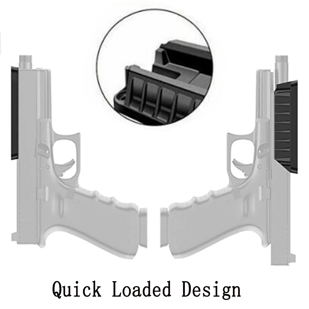 Soporte de pistola táctica de 2 piezas, funda de carga rápida oculta, se adapta a pistola plana para vehículo y hogar, Glock 17, 19, 1911 - imagen 4