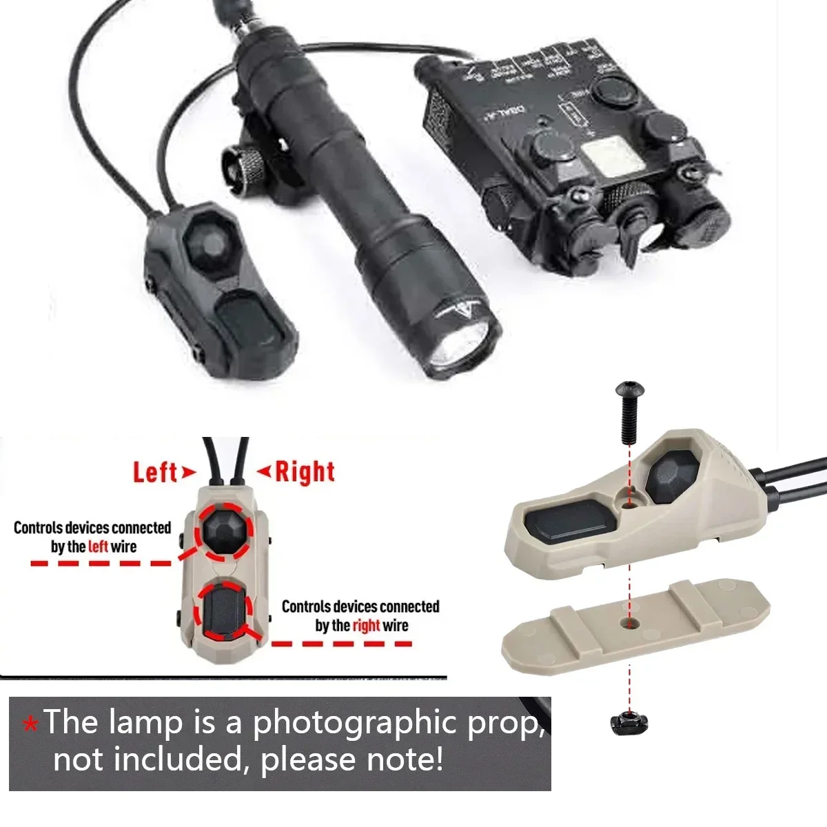 Unidad táctica AXON linterna Scout interruptor de luz grúa versión de Cable único para riel Picatinny m-lok Keymod de 20mm Accesorios - imagen 4