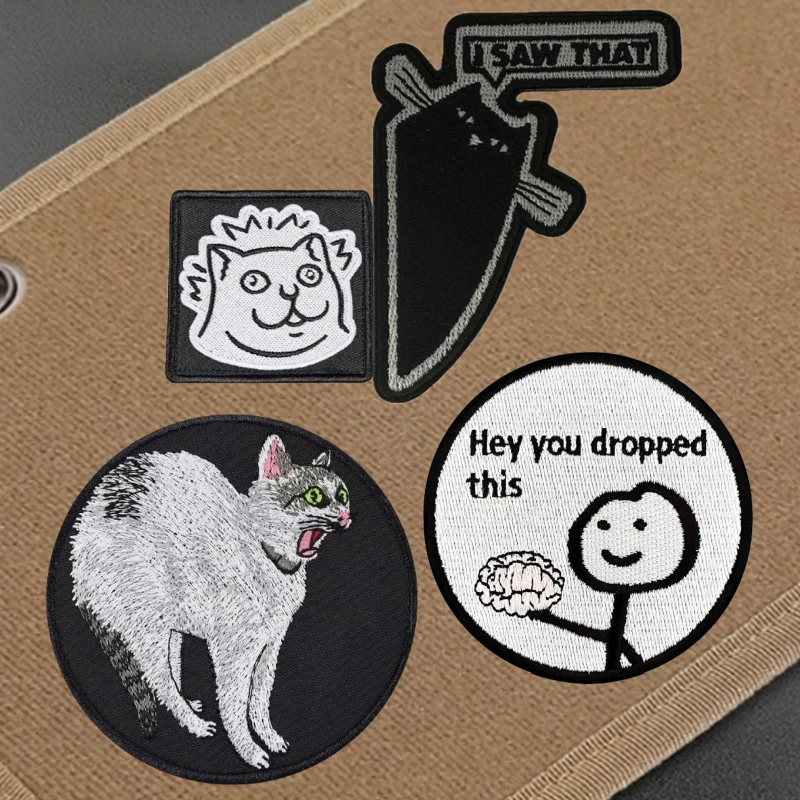 pegatinas que incluyen un gato y un cerebro