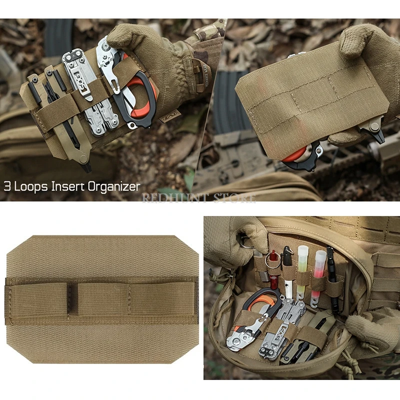 Bolsa táctica de almacenamiento, fijador elástico, gancho y bucle, mochila/chaleco táctico, accesorios, accesorios de granada de caza, inserto elástico - imagen 5