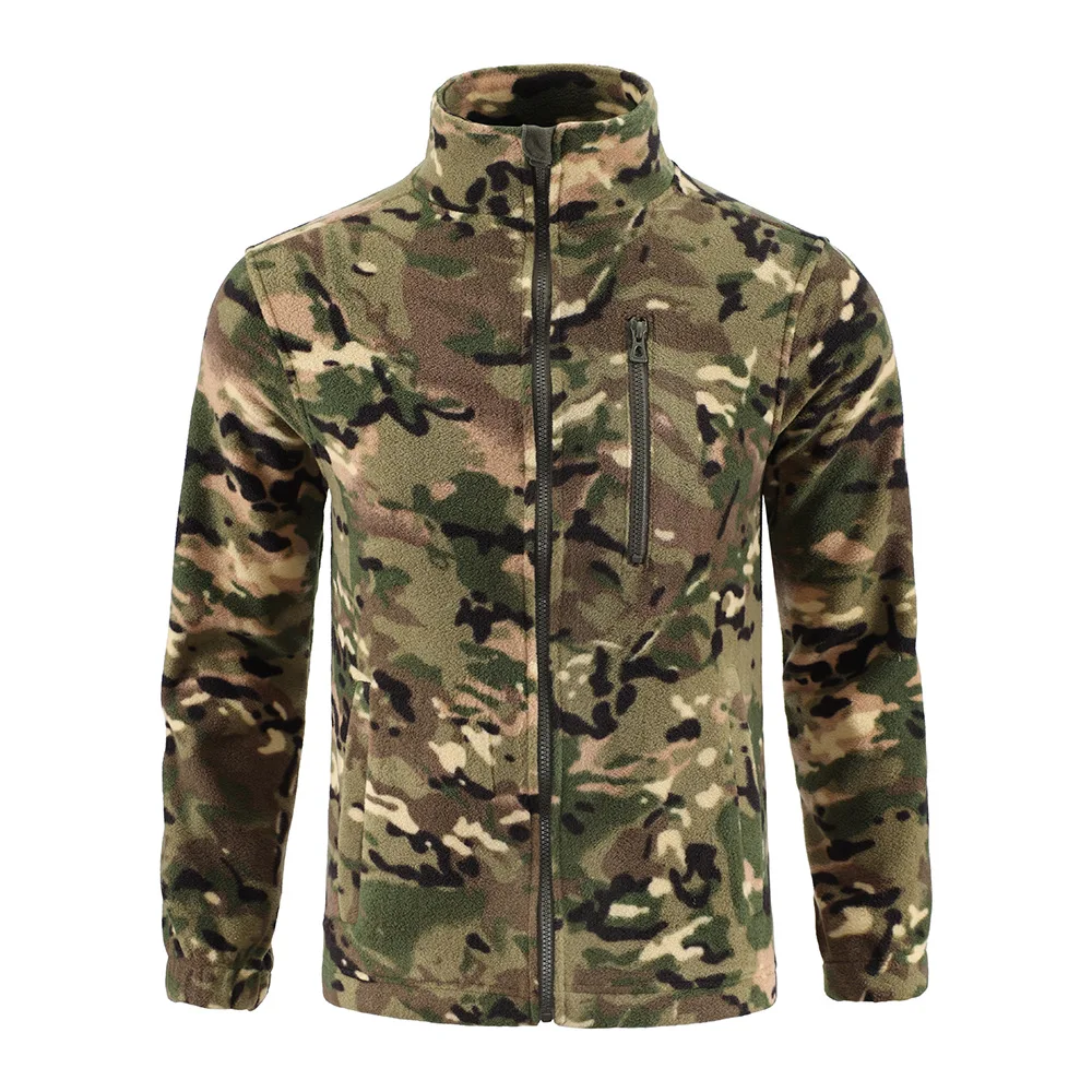 Chaqueta táctica polar de camuflaje para exteriores de lana doble cara cálida