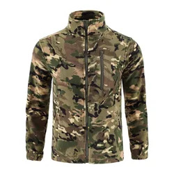 Chaqueta táctica polar de camuflaje para exteriores de lana doble cara cálida