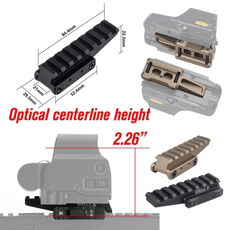 UNITY Fast 2,26 2,91 Hydra Mount óptica Riser Mount 558 mira holográfica para 551 552 553 T01 T02 G33 G43 G45 - imagen 2
