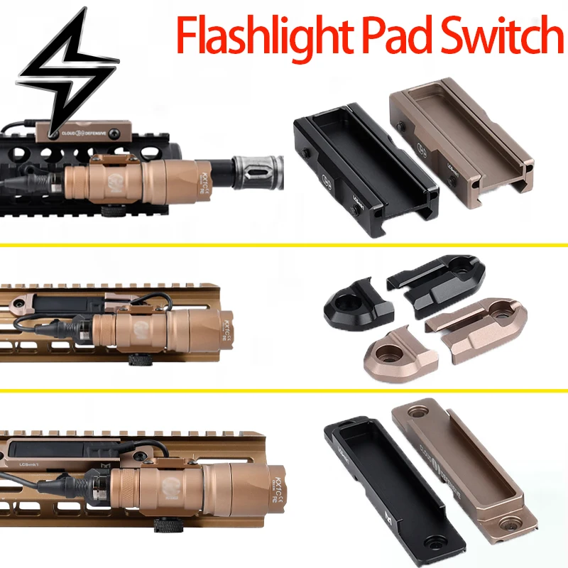 SureFir-interruptor de almohadilla de presión M300 M600, accesorio de linterna táctica, interruptor CNC de Metal, montaje en Panel, sistema de riel MLOK Keymod