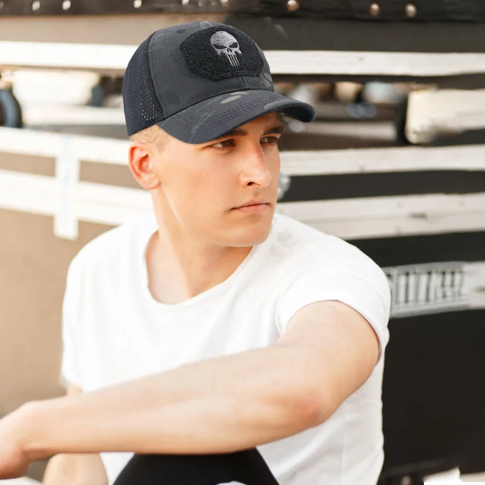 Gorra de béisbol de verano protección solar hombres deportes al aire libre senderismo Hip Hop Airsoft cráneo táctico camuflaje ajustable Snapback sombreros - imagen 3