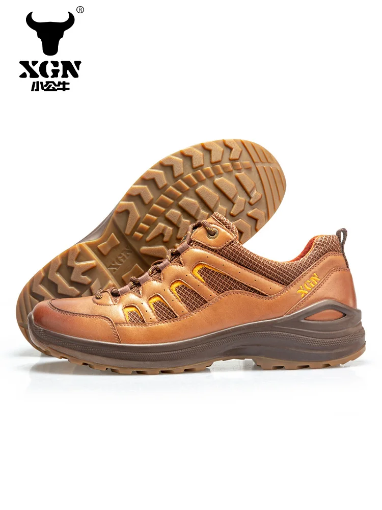 XGN-zapatos de senderismo de piel de vaca para hombre, botas de caza impermeables, botines tácticos de combate en el desierto, zapatillas de trekking informales para mujer - imagen 5