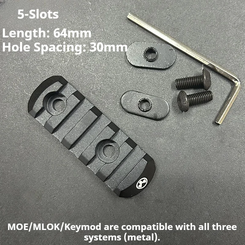 Carril guía de nailon Element MLOK con tiras de madera en forma de pez, riel guía metálico ajustable de 20 mm con diseño de espina de pescado. - imagen 4