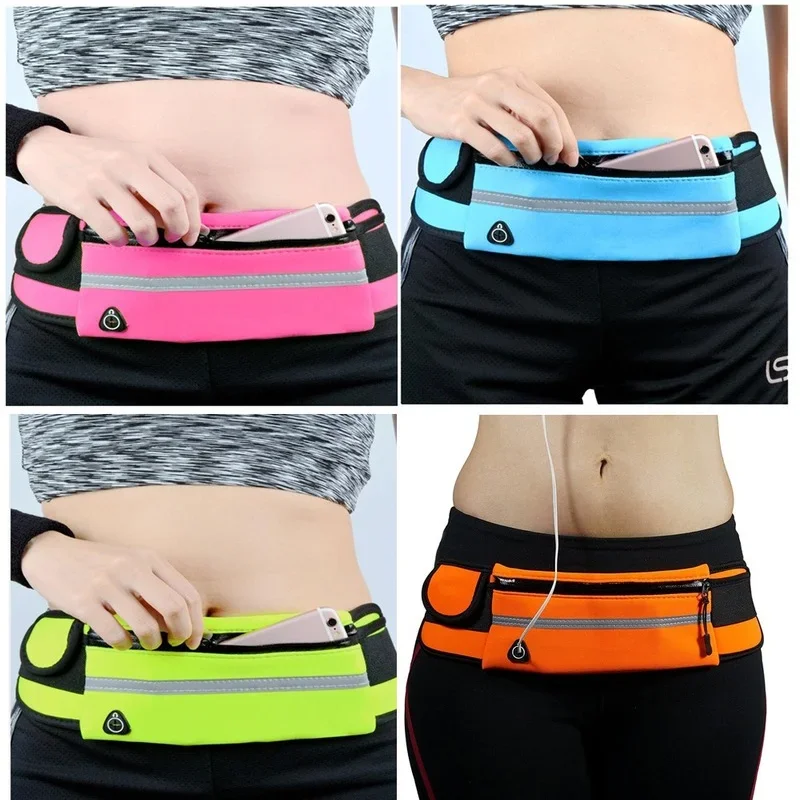 Riñonera impermeable para correr, bolso de lona para deportes, trotar, soporte portátil para teléfono al aire libre, paquete de cinturón para mujeres y hombres, accesorios deportivos para Fitness - imagen 2