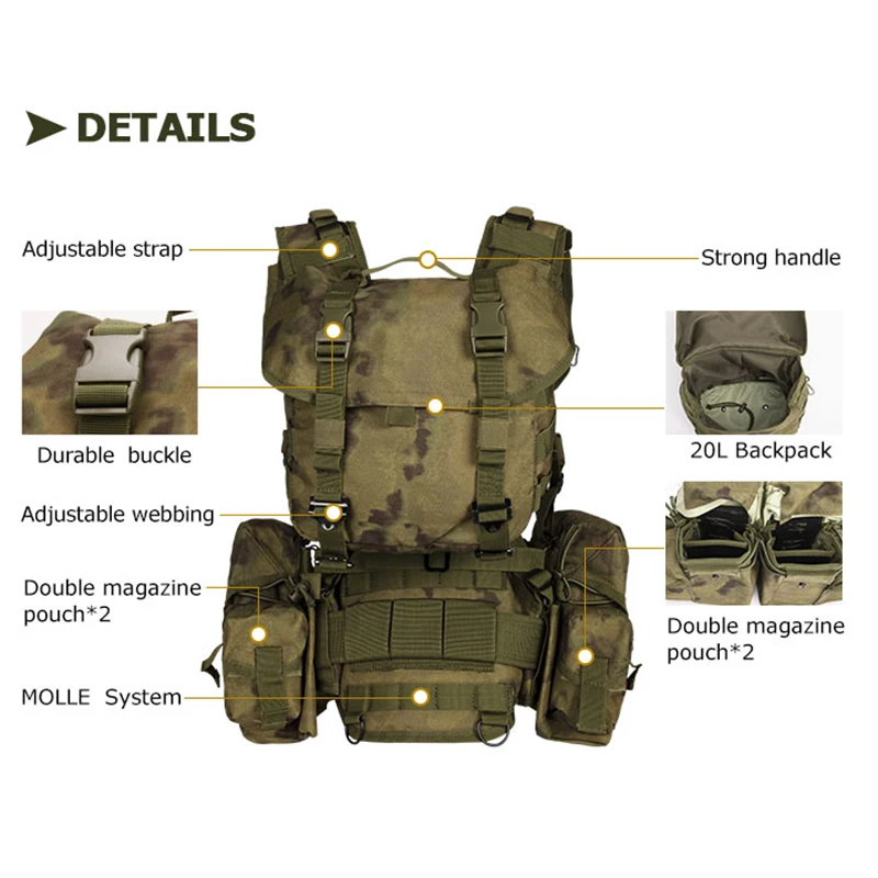 YAKEDA Chest Rig MOLLE pecho – Chaleco táctico outdoor - imagen 3