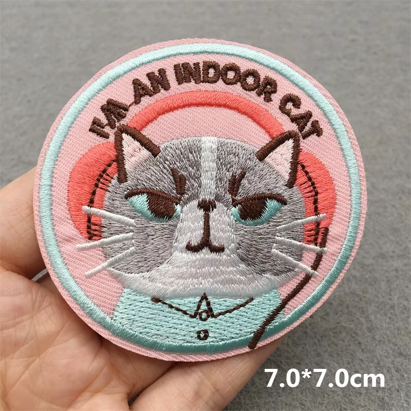Parche bordado cara de gato termoadhesivo para chaqueta - imagen 4