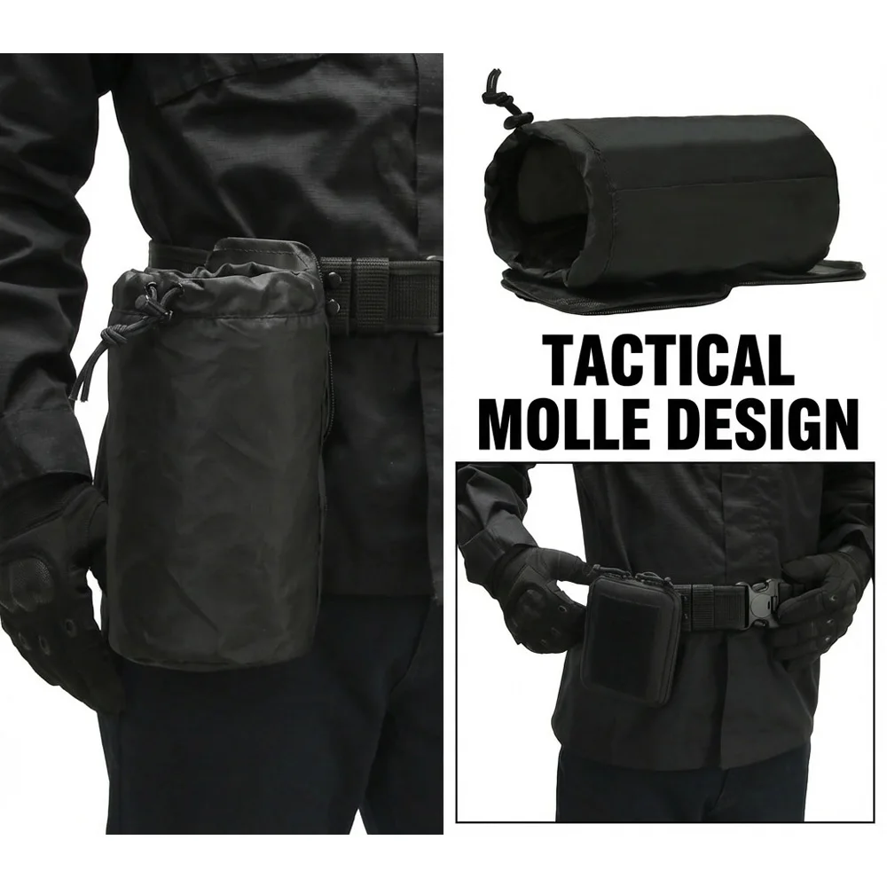 Bolsa plegable táctica MOLLE para botella y reciclaje grande