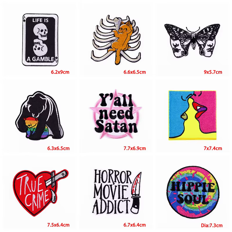 Parches termoadhesivos bordados mariposa – Estilo punk para ropa - imagen 3