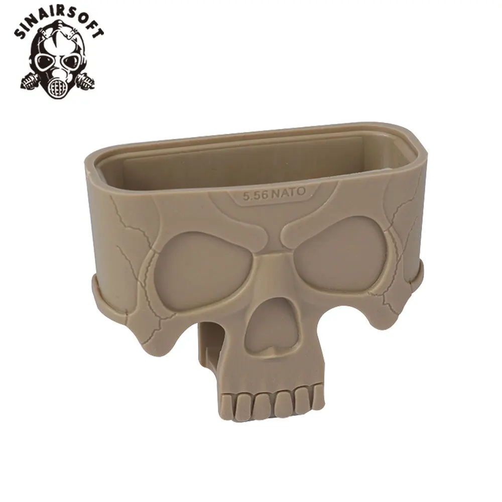 Jaula táctica de goma con calavera para revistas, bolsa de bucle Mag de tracción rápida para M4 AK AR15, accesorio Airsoft para caza y tiro, 5,56, 7,62