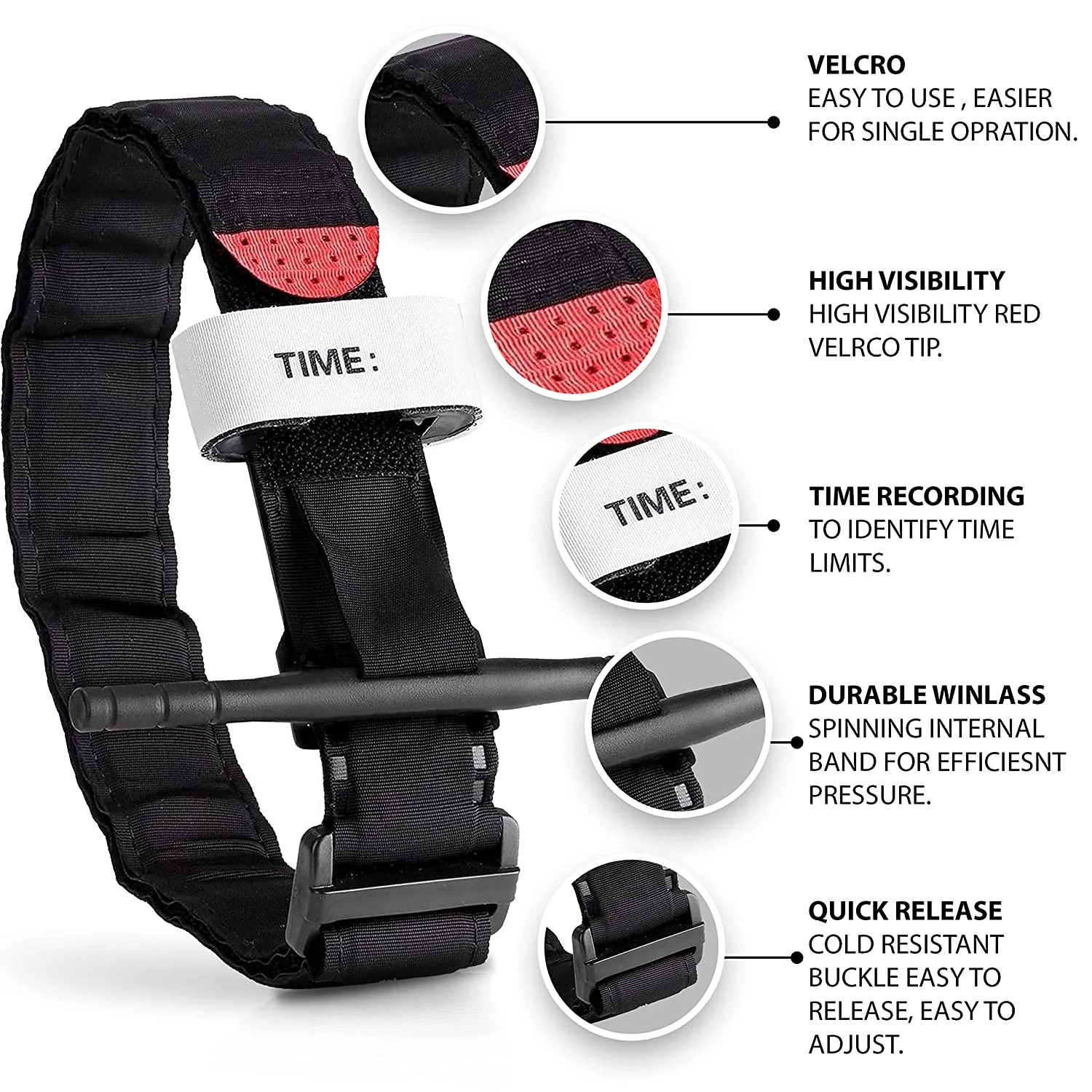 1 UDS-20 piezas torniquete de supervivencia torniquetes de combate táctico cinturón de emergencia médica giratoria exploración de acampada al aire libre - imagen 4