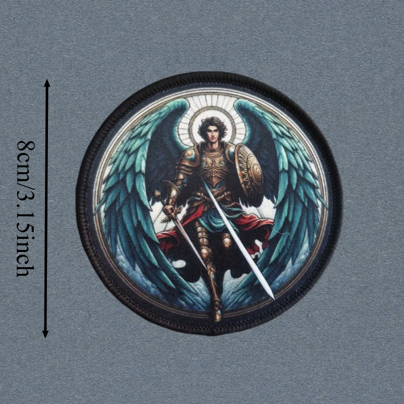 Parche con estampado de Chevron "Arcángel Michael", chaleco táctico, insignia de moral con gancho y bucle, pegatinas para mochila, parches para brazalete para ropa - imagen 4