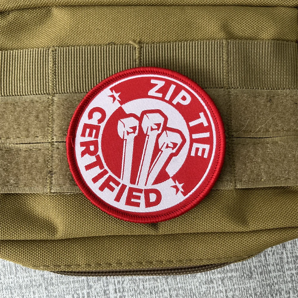 Parches de insignia de moral certificados con lazo con cremallera, mochila táctica, brazalete con etiqueta tejida con gancho y bucle militar - imagen 5