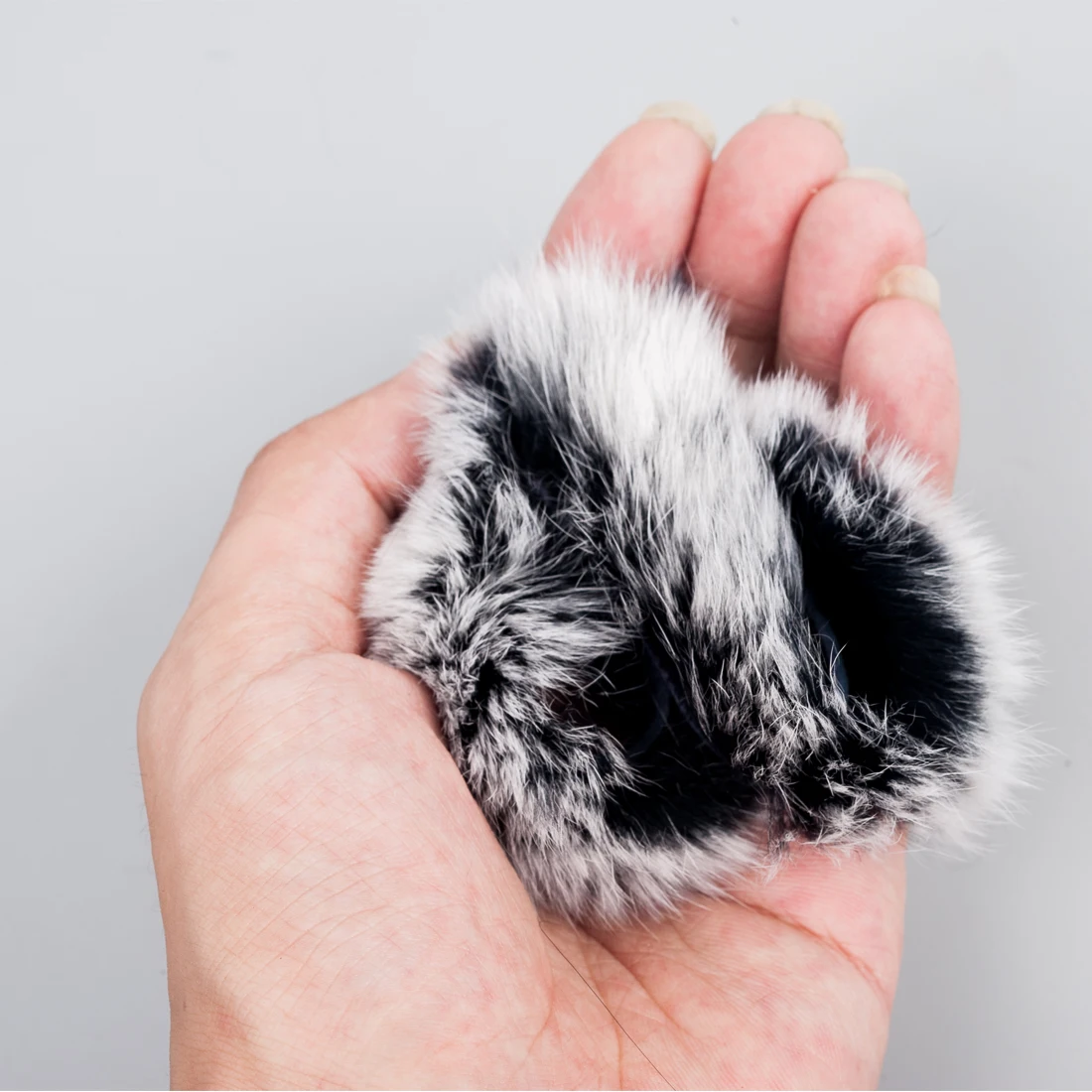 Silenciador de cuerda de arco de tiro con arco, 2 piezas, gris-negro, amortiguador de pelo de conejo suave, estabilizador de cuerda de arco DIY para arco recurvo LongBow - imagen 4