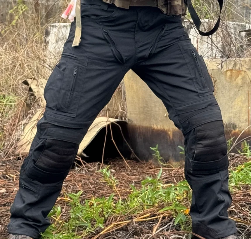 Pantalones transpirables de piel de rana de combate de tela mezclada TC5050 negra de rana UFPRO para exteriores - imagen 2
