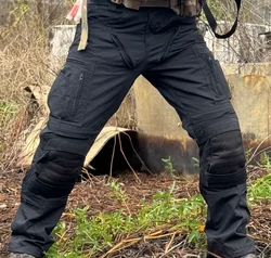 Pantalones transpirables de piel de rana de combate de tela mezclada TC5050 negra de rana UFPRO para exteriores