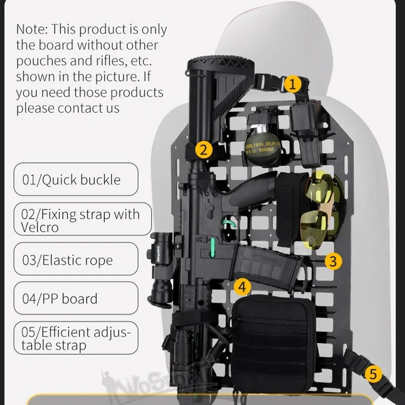 Organizador táctico MOLLE asiento trasero coche para caza