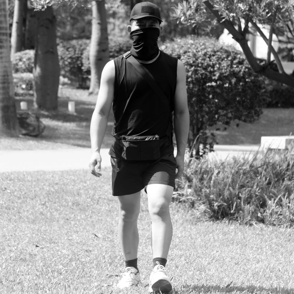 Riñonera deportiva unisex con cremallera de color sólido, riñonera deportiva impermeable con múltiples bolsillos, bolsa para deportes al aire libre para correr y andar en bicicleta - imagen 4