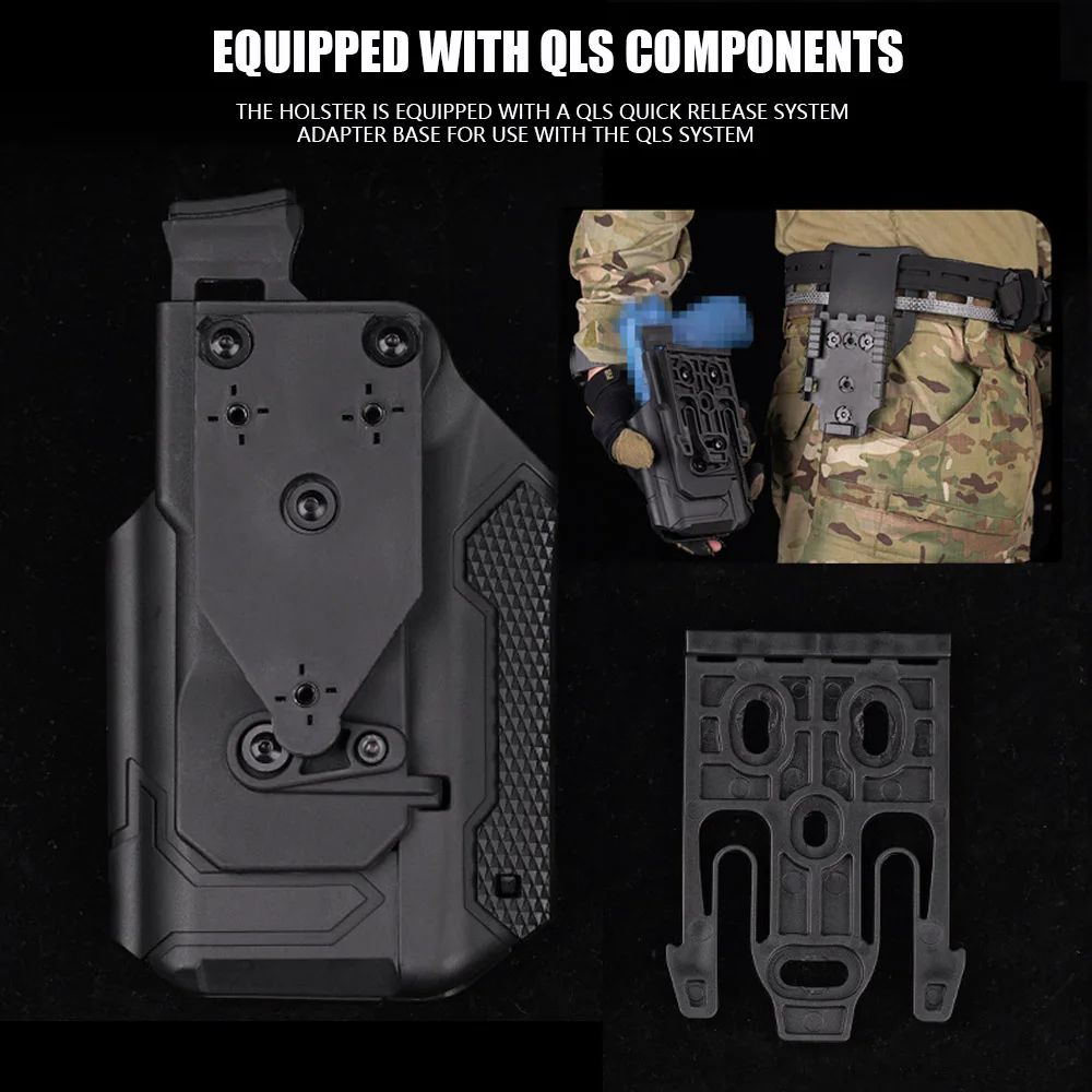 Funda Universal para linterna X300, funda táctica Airsoft Glock17 19, fundas de patrulla SIG con plataforma de pierna caída, ajuste de liberación rápida QLS - imagen 3