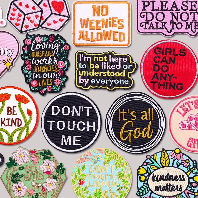 Parche bordado termoadhesivo Don't Touch Me para ropa y chaquetas