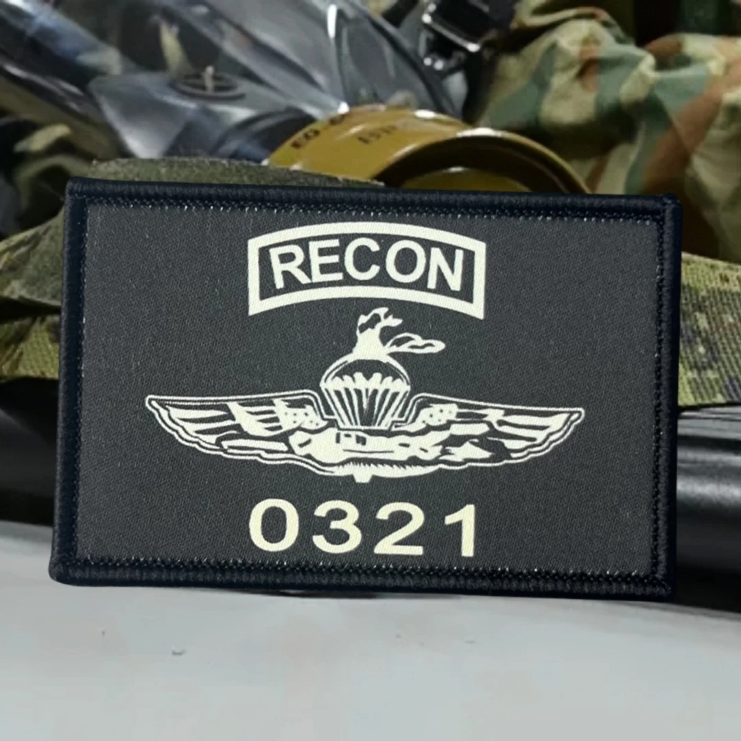 Parche de insignia de moral de reconocimiento marino, parches de gancho y bucle impresos tácticos para ropa, equipo militar al aire libre, pegatina para mochila - imagen 4