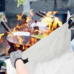 Manta contra incendios para seguridad en la cocina: manta de supresión contra incendios de fibra de vidrio resistente al calor de emergencia para el hogar y al aire libre