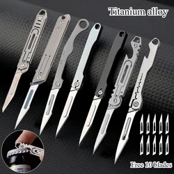 Cuchillo EDC plegable quirúrgico de titanio para acampar al aire libre