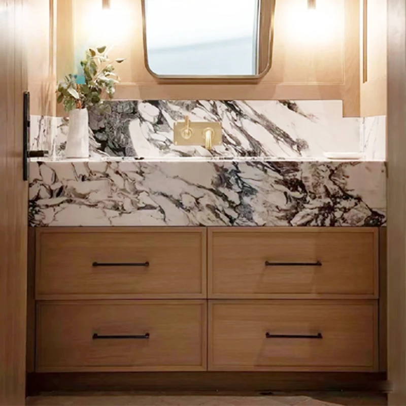 Mueble de baño de madera maciza original de estilo japonés, baño personalizado, inodoro, lavabo, juego combinado de lavabo - imagen 2