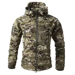Chaquetas militares tácticas para hombre, chaquetas impermeables de lana para invierno y otoño, deportes, senderismo, Camping, escalada, abrigo con capucha al aire libre, caza y combate
