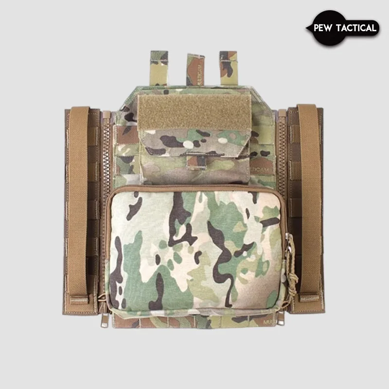 PEW TACTICAL Chaleco MOLLE con cremallera trasera para airsoft caza - imagen 2