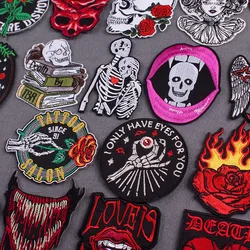 Parche bordado skull punk – Termoadhesivo para mochilas y chaquetas tácticas