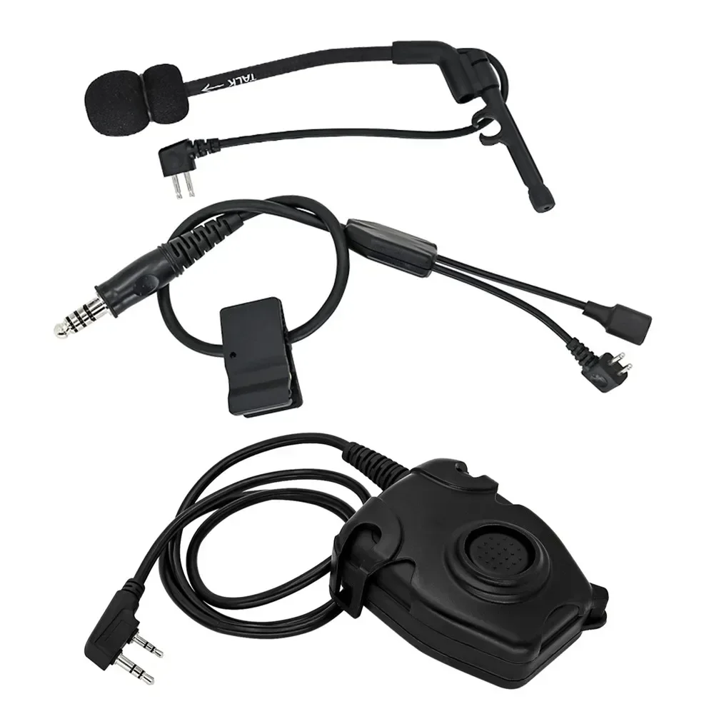 TCIHEADSET Kit de auriculares tácticos Y-line equipado con PTT táctico U94 y micrófono para auriculares para auriculares de tiro COMTAC - imagen 3